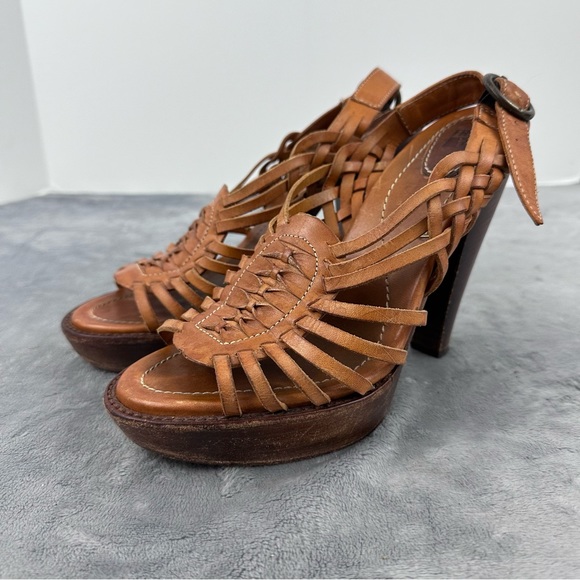 Frye Joy Huarache Sling Back Platform Heels Size 8 - Picture 1 of 13